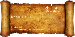 Kren Lili névjegykártya